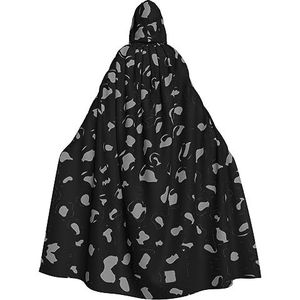 EdWal Zwart-wit luipaardprint cape mantel met capuchon, volwassenen heks cape capuchon mantel, carnaval mantel kostuums cosplay