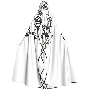 DEXNEL Metalen Roos 59 ""Hooded Cape Unisex Halloween Mantel Voor Duivel Heks Tovenaar Halloween Cosplay, Dress Up