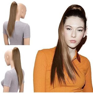 CAISHA 50cm Haarstukje Vlecht Paardenstaart Haarextensies Glad Bruin H72