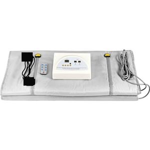 Saunadeken, Verbeterde saunadeken, 2 zones FIR digita Oxford saunaverwarmingsdeken, gewichtsverlies body shaper detox-therapie anti-aging schoonheid(Silver)