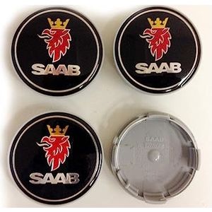 4 Stks Auto Naafdoppen, Stofdichte Velgen Badge Wielnaafdoppen, Waterdichte Wieldoppen, Exterieur Decoratie Accessoires, Voor Saab 93 9-3 9-5 Vector Linear Aero, 63mm
