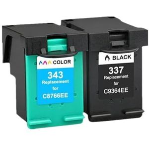Compatibele 343 337 inktcartridge for P-hotosmart 2575 8050 C4180 D5160 Deskjet 6940 D4160(1Pk Black 1Pk Color)