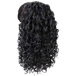 Gmuret Curly paardenstaart-extensions, trekkoord, paardenstaarten voor zwarte vrouwen, synthetische krullende bruine pruik, krullend voor vlecht