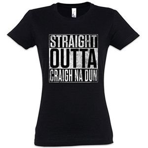 Urban Backwoods Straight Outta Craigh Na Dun Dames T-Shirt Zwart Maat XL