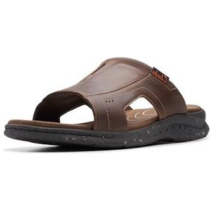 Clarks Men's Walkford Band Slide Sandal, Beeswax Leather, 7.5
