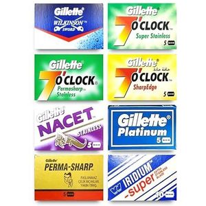 Gillette WiIkinson scheermesjes, Wizamet, Platinum New 7o' Clock, Permasharp, Nacet, 50 mesjes