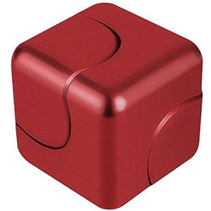 Fidget spinner Decompress the metal cube spin the spinning cube to relieve anxiety help improve concentration (Red)