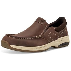 Dunham heren waves slipper, Donkerbruin leer., 45.5 EU X-Breed