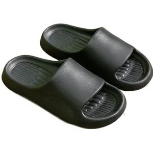 UBOHUZ Thuis Slippers Voor Vrouwen In Zomer Indoor Home, Dikke Zolen EVA Badkamer Antislip En Stille Sandalen Voor Badkamer, Zwembad, Zwart, 38/39 EU