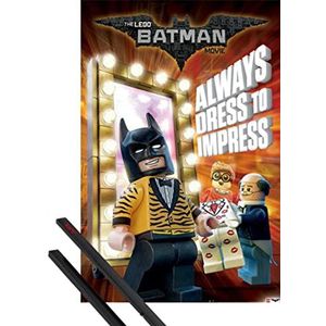 The Lego Batman Movie Affisch Print Plakkaat (91x61 cm) Always Dress To Impress + 1 Paar Posterlijsten, Zwart