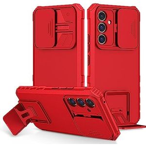 Case Cover, Siliconen Kickstand Case Compatibel Compatibel met Samsung Galaxy A54 5G,[3 Stand Ways] Verticale en Horizontale Stand Case,Full body Hard Slim Protective Phone Case (Color : Rosso)