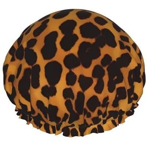 Cool Cheetah luipaardprint douchemutsen elastische herbruikbare waterdichte badmutsen dubbellaags haarmuts voor dames en heren