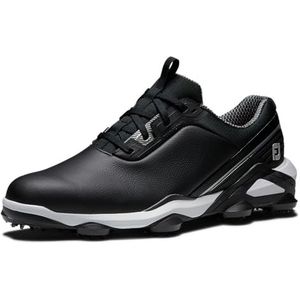 FootJoy Heren Tour Alpha golfschoen, zwart/wit/zilver, 11 UK, Zwart Wit SIlver, 43.5 EU