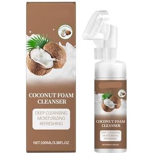Gezichtsreiniger Met Kokosschuim - Zachte Reiniging Van Poriën, Verfrissende Hydratatie For Een Acnegevoelige Huid, Verwijdert Mee-eters En Vuil, Herstelt De Huidbalans(1PCS)