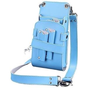 Kapsalon Schoudertas Kapsalon, Tas voor Haarschaar, Tas voor Clips, Tas voor Kappers en Kappers, Etui met Riem (Sky Blue)