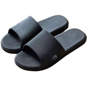 Slippers, Heren Zomer - Lichtgewicht Huis- en Badkamerpantoffels,voor dames en heren(Black,51EU)