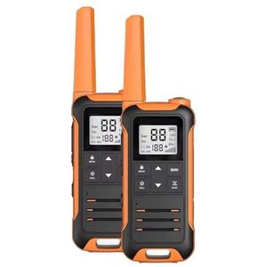 2 Stuks Mini Walkie Talkie PMR FRS Draagbare LCD-scherm Tweerichtingsradio Ondersteuning Type-C Oplader For Jacht Kampeertrip Heldere Spraakoverdracht(PMR add BAT-O)