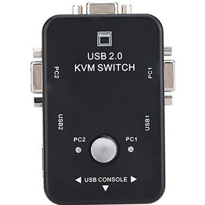KVM-switch, USB 2.0 2/4 poorten VGA KVM-switch Handmatige case-adapter voor pc-monitor, toetsenbord, muisbediening (2 poorten)