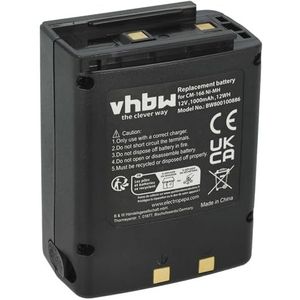 vhbw Accu vervanging voor Icom BP-166, CM-166, CM-166S, CM-22A voor radiotoestellen, Walkie Talkie (1000mAh, 12V, NiMH)