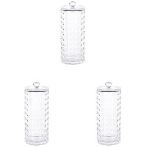 3 Set Katoen Pads Houder Organizer Clear Acryl Make-up Remover Pads Container