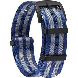 Quick Release horlogebanden, horlogeband dik G10 nylon vervangende horlogebanden met roestvrijstalen gesp for mannen vrouwen 18 mm 20 mm 22 mm 24 mm (Kleur: Blauw+Grijs, Maat: 24 mm) (Color : Blue+gr