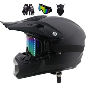 Motocross Fullface Helm - Dirt Bike Integral Motorhelm Voor Jeugd, Heren, Dames, Kinderen - MTB ATV Offroad DH Helm Voor Volwassenen (Maat: S (52-53CM))