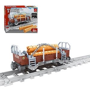 HIDE Technik trein met spoorwegrails, 150 klembouwstenen City goederentrein compatibel met Lego