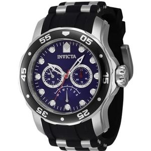 Invicta Mannen Analoge Quartz Horloge met Silicone, Roestvrij stalen Band 46967, Zwart, Modieus