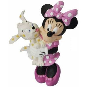 Bullyland 15329 - speelfiguur Walt Disney Minnie Mouse met hond, ca. 7 cm, detailgetrouw, ideaal als klein geschenk voor kinderen vanaf 3 jaar