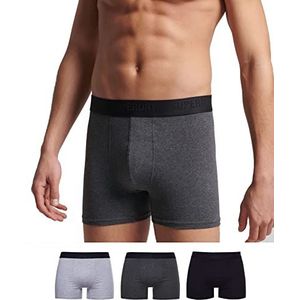 Superdry Heren MultiTriple Pack Boxer Shorts, Black/Charcoal/Grey, Large, zwart/antraciet/grijs, L