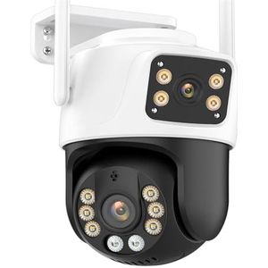 Bewakingscamera, PTZ-camera 4K 8MP Dual Lens Dual Screen IP-camera 4MP HD Beveiliging CCTV Videobewakingscamera Auto Tracking P2P(4MP NO Card)