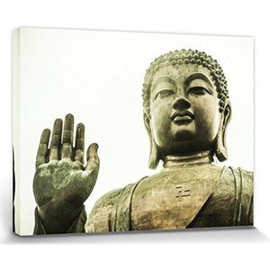 1art1 Buddhas Poster Kunstdruk Op Canvas Tian Tan Buddha, Hong Kong, Tim Martin Muurschildering Print XXL Op Brancard | Afbeelding Affiche 80x60 cm