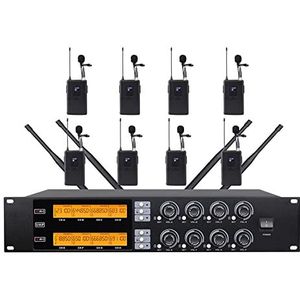 Draadloze intercoms, Professionele UHF draadloze microfoon 8-kanaals handmicrofoon Lavalier-microfoon Stage Performance conferentiemicrofoon(Lavalier microphone)