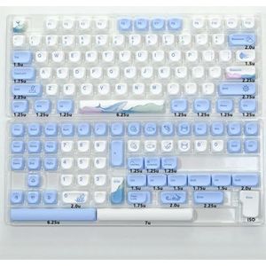 QPSJXN KBDIY KOA KEYCAPS 140 PBT KEYCAP MOA Japanse Koreaanse Russische stijl 7U ISO voor mechanische toetsenborden (Ocean Walvise-EN)