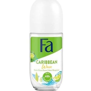 3 x Fa deodorant roll-on voor vrouwen ""Caribbean Lemon"" - 50 ml - glazen fles