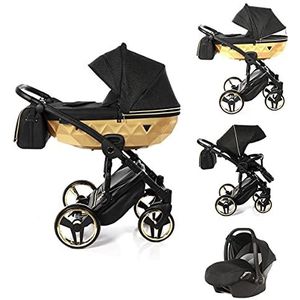 Junama kinderwagen Mirror 3in1 2in1 Isofix van Lux4Kids Bronze Black 3in1 (inclusief autostoeltje)