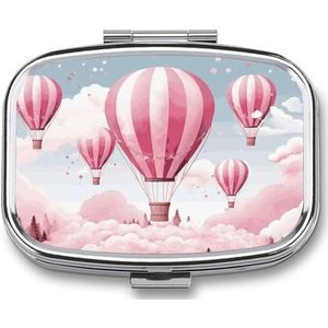 Heteluchtballon pillendoos pillendoosje schattige pillenorganisator pilhouder medicijnpillenorganisator pillencontainer dagelijkse pillenorganizer kleine pillendoos pillendoosje voor portemonnee zak