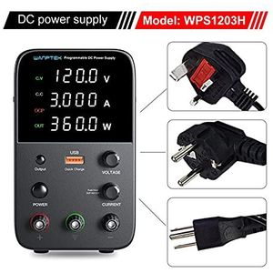 DC Bench Power Supply Variable, Instelbaar Dc Voeding 3 0v 10A 60V 5A Lab programmeerbare spanningsregelaar Switching Power Source 3a Bench Source lichtgewicht, draagbaar en compact in ontwerp(120V3A)