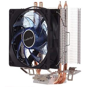 CPU Fans LED CPU Cooler Browser Pure Koper Dubbele Warmte Pijp CPU Radiator CPU Ventilator, met Blauw Licht