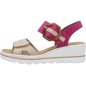 Rieker JENA Womens sleehak sandalen 4 UK parel/fuchsia, Parel Fuchsia, 42 EU