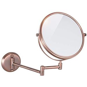 YLTXMCZT Wandgemonteerde make-up spiegel, make-up spiegel met 1X & 3X / 5X / 7X / 10X vergroting 20 cm draaibare scheerspiegel van messing (kleur: brons, maat: 7x)