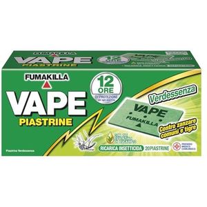 Vape, 20 defence plaatjes, hoge werkzaamheid en snelle werking tegen gewone muggen en tijgers, met bestanddelen van plantaardige oorsprong, bescherming tot 12 uur