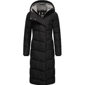 Ragwear Pavla Long Winterjas voor dames, warm, gewatteerd, lang, met capuchon, maat XS-6XL, Black22, XL