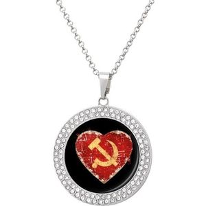 I Love Sovjet-Unie Hart USSR Vlag Vrouwen Ketting Verstelbare Lengte Hanger Mode-sieraden Voor Moeder Vrouw Vriendin Gift
