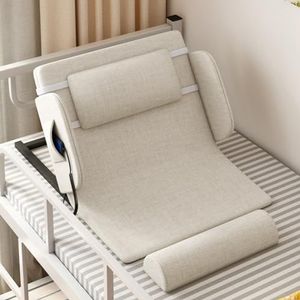 Rugleuning voor elektrisch heffend bed, zitstoel met rugleuning voor nek- en lendensteun, elektrisch hefbare rugleuning voor bed met armleuning, verstelbaar van 0 tot 80 °(White,90cm-A)