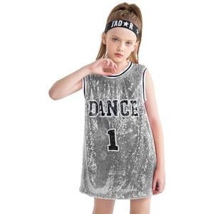LOLANTA Danskostuum met pailletten voor meisjes, hiphopdanskostuum, 146-152, dag 150