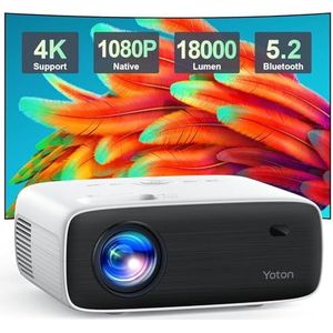 YOTON Y6 Bluetooth Projector, Full HD 1080P with Tripod, 4K Support Portable Mini Home Cinema, Compatible with Fire Stick/Smartphone/HDMI/PS5