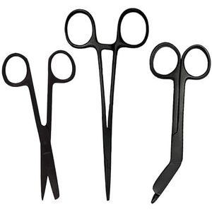 Verpleegkundige schaarset ""matzwart"" - verbandschaar - verpleegkundige schaarset - schaar verpleegster - eerstehulpschaar - medische schaar - verpleegkundige cadeau