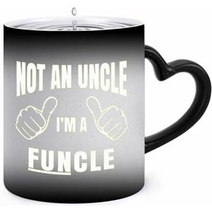 Not Uncle, I'm FUNcle koffiemok 11oz kleur veranderende mokken hartvormige handvat warmtegevoelige verkleuring kopjes