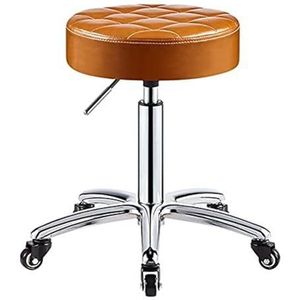 JAVPTAV Kruk met polyurethaan wieltjes, rond, zonder rugleuning, hydraulisch, draaibaar, in hoogte verstelbaar van 41 tot 56 cm, voor SPA, woonkamer, dokterspraktijk, tatoeage, thuis, winkel en